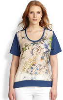 Thumbnail for your product : Johnny Was Johnny Was, Sizes 14-24 Cotton/Silk Printed Tee