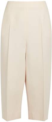 Valentino Cropped wool and silk-blend trousers