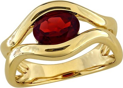 Rina Limor Fine Jewelry Gold-Plated Silver 1.40 ct. tw. Garnet Ring