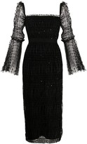 Thumbnail for your product : Self-Portrait Semi-Sheer Fitted Midi Dress