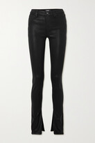 Thumbnail for your product : Paige Constance Coated High-rise Skinny Jeans - Black