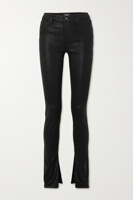 Paige Constance Coated High-rise Skinny Jeans - Black
