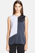 Thumbnail for your product : Narciso Rodriguez Colorblock Silk Charmeuse Top
