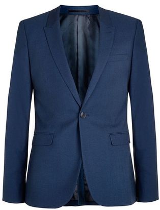Topman Blue Twill Ultra Skinny Fit Suit Jacket