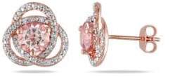 Concerto Morganite and Diamond Pink Sterling Silver Orbit Stud Earrings