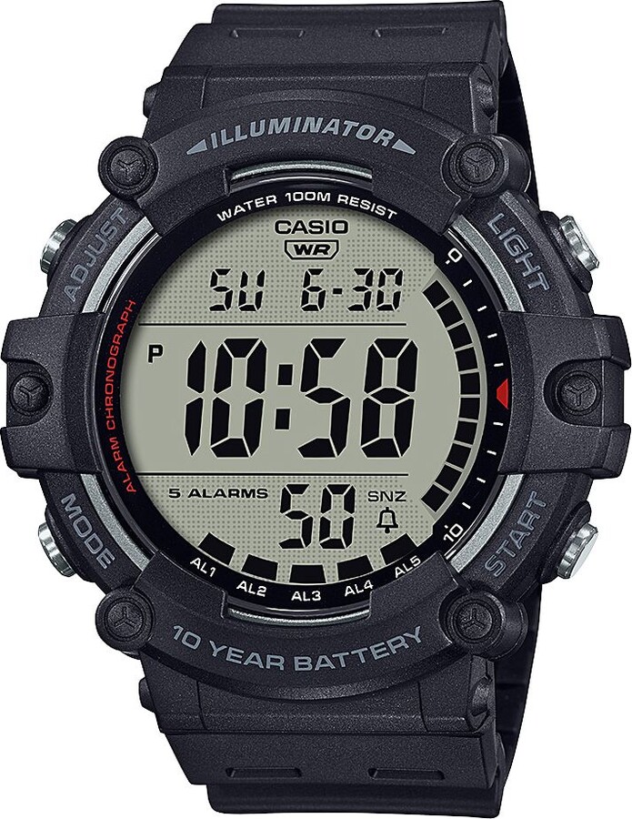Casio Men's Large LCD HD Digital Activity Tracker, Brown