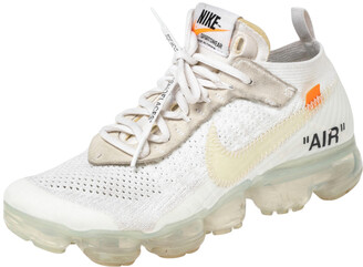 Off White X Nike Nike x Off-White White Knit Fabric And Suede Air Vapormax  Sneakers Size 38.5 - ShopStyle