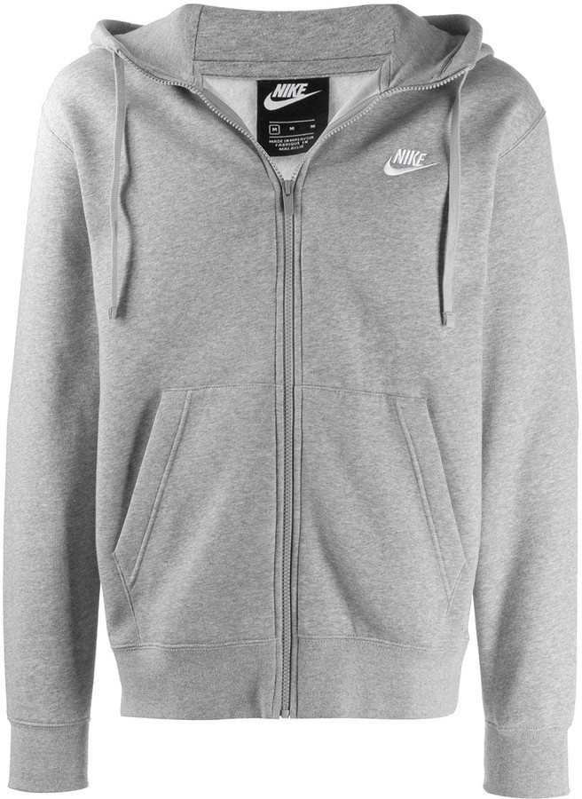 grey nike tick hoodie
