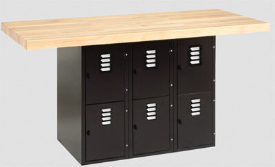 Shain Vise 64"W Wood Top Workbench