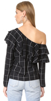 Thumbnail for your product : WAYF Everett One Shoulder Ruffle Top