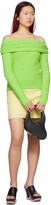 Thumbnail for your product : MSGM Yellow Stretch Ruched Skirt