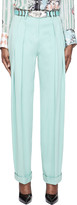 Thumbnail for your product : Balmain Mint Green Pleated Silk Trousers