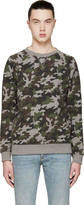 Thumbnail for your product : Saint Laurent Grey & Green Camouflage Sweatshirt
