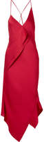 Thumbnail for your product : Roland Mouret Jimboy Asymmetric Hammered Silk-satin Midi Dress