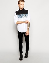 Thumbnail for your product : ASOS Smart Shirt In Long Sleeve With Cut And Sew Print