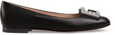 Thumbnail for your product : Gucci Leather ballet flat with crystal G