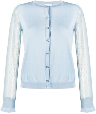 RED Valentino point d'Esprit tulle sleeved cardigan