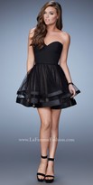 Thumbnail for your product : La Femme Strapless Tiered Shimmer Cocktail Dress
