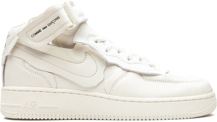 Nike x Comme Des Garçon Air Force 1 Mid "White" sneakers - ShopStyle