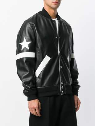 Givenchy star patch bomber jacket
