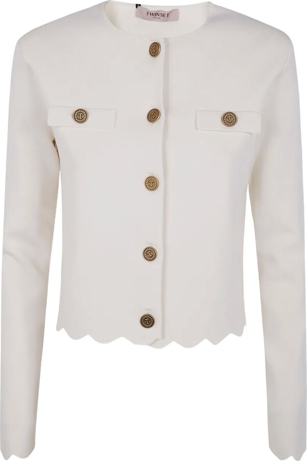Twin-Set Button Scalloped Jacket