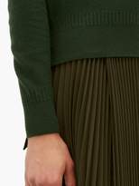 Thumbnail for your product : Stella McCartney Puffed-shoulder Wool-blend Sweater - Womens - Dark Green