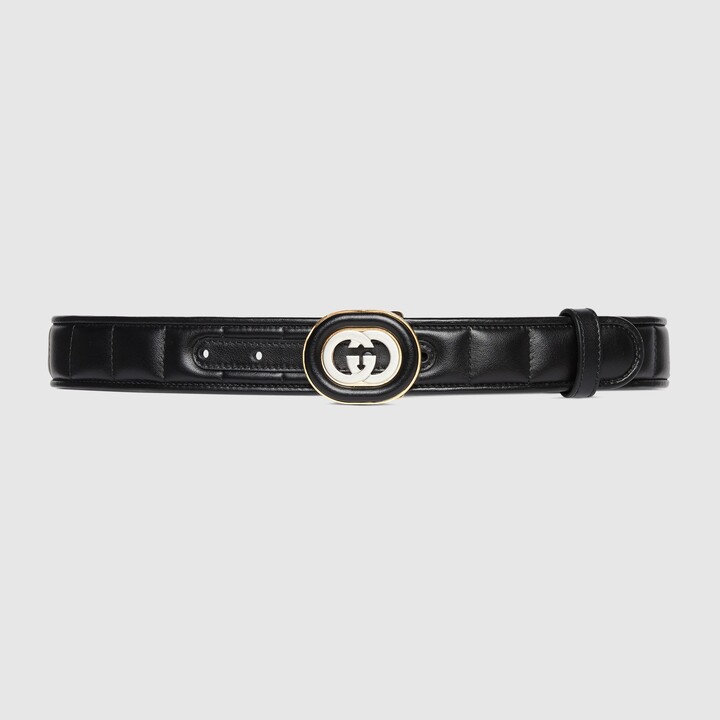Gucci Belt with Interlocking G buckle ShopStyle