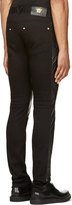 Thumbnail for your product : Versace Black Leather-Trimmed Jeans