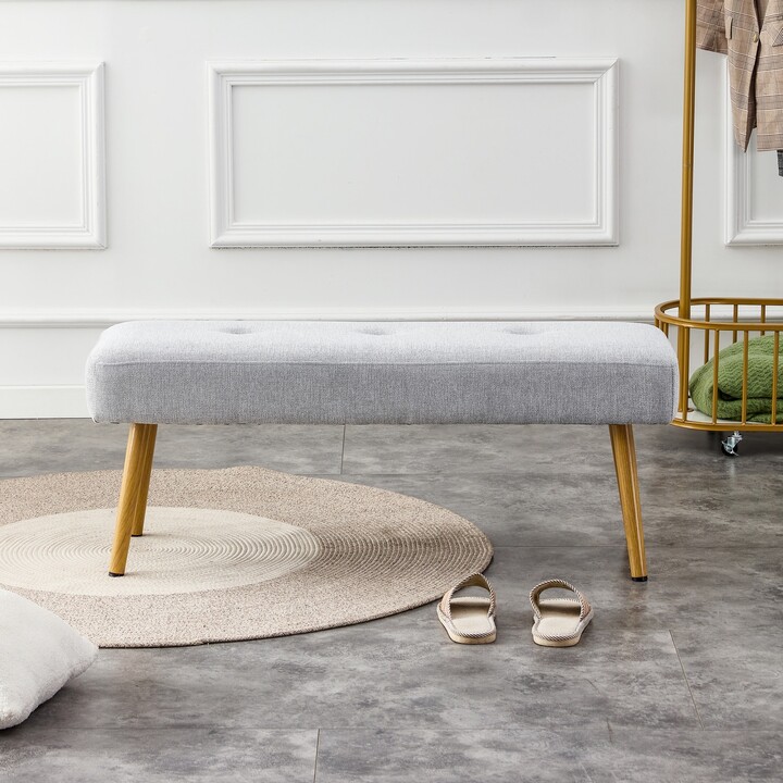 SUNMORYINC Upholstered Bench Metal Leg Shoe Changing Bench Sofa Bench Dining Chair ShopStyle