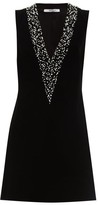 Thumbnail for your product : Givenchy Pearl-embroidered Velvet Mini Dress - Black