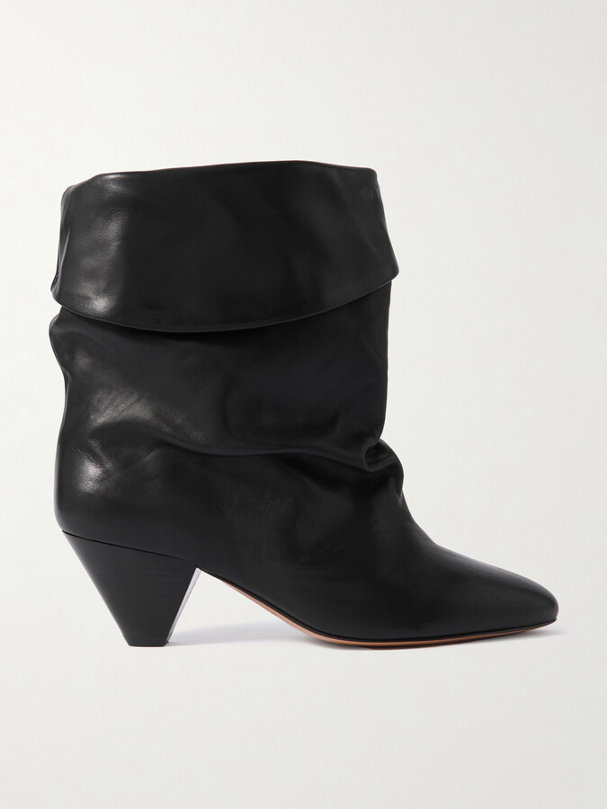 Isabel Marant Ryska Leather Ankle Boots - Black