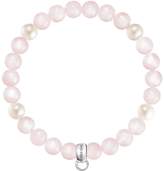 Thumbnail for your product : Thomas Sabo Semi Precious Bead Pink and Pearl Stretch Charm Bracelet