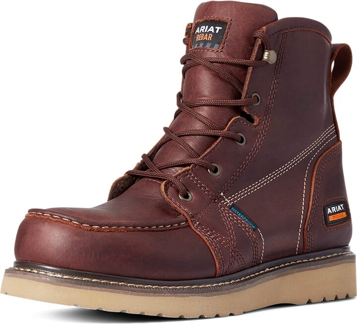 Ariat BMVY9 Mens Rebar Wedge Moc Toe 6\