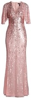 Thumbnail for your product : Aidan Mattox Embellished Flutter-Sleeve Gown