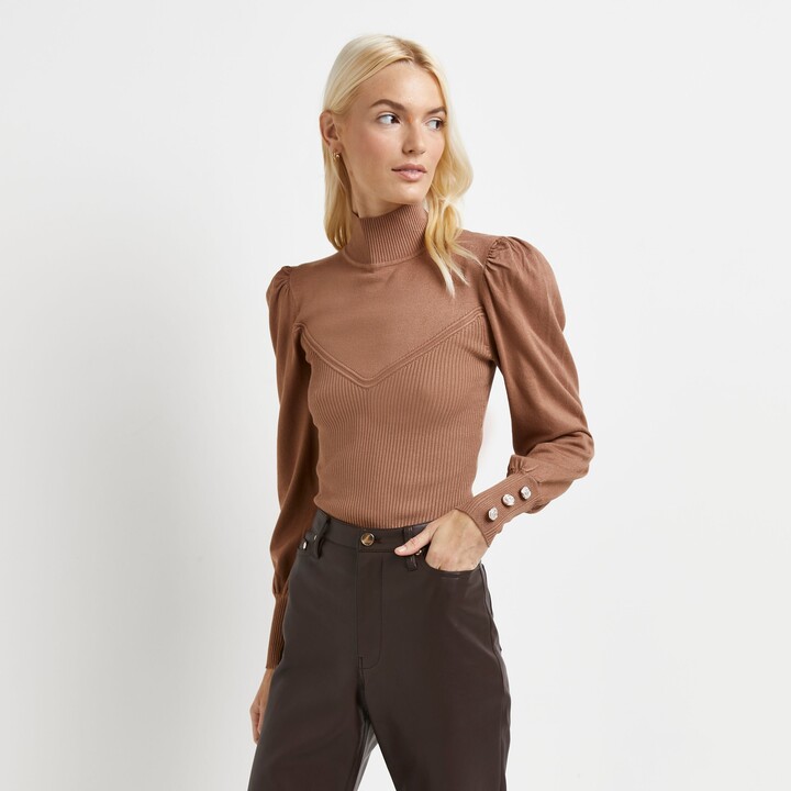 river island puff sleeve jumper