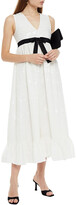 Thumbnail for your product : RED Valentino Bow-detailed Embellished Cotton-poplin Midi Dress
