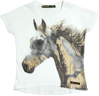 Finger In The Nose Horse Printed Cotton T-Shirt