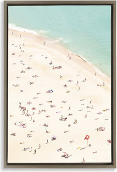 Beachcrest Home Summer Beachgoer Crowd Framed Floater Canvas by Sisi and Seb