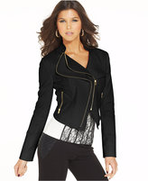Thumbnail for your product : XOXO Juniors' Faux-Leather Exposed Zipper Jacket