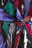 Thumbnail for your product : Carolina Herrera Belted Printed Satin-jacquard Shirt Dress