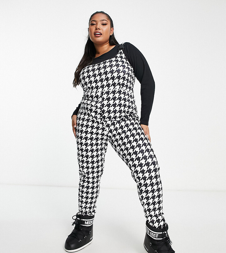 Threadbare Plus Ski salopettes in houndstooth ShopStyle