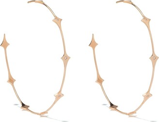 Diane Kordas 18kt rose gold Shield diamond hoops