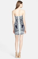 Thumbnail for your product : Herve Leger Strapless Graphic Pattern Peplum Dress