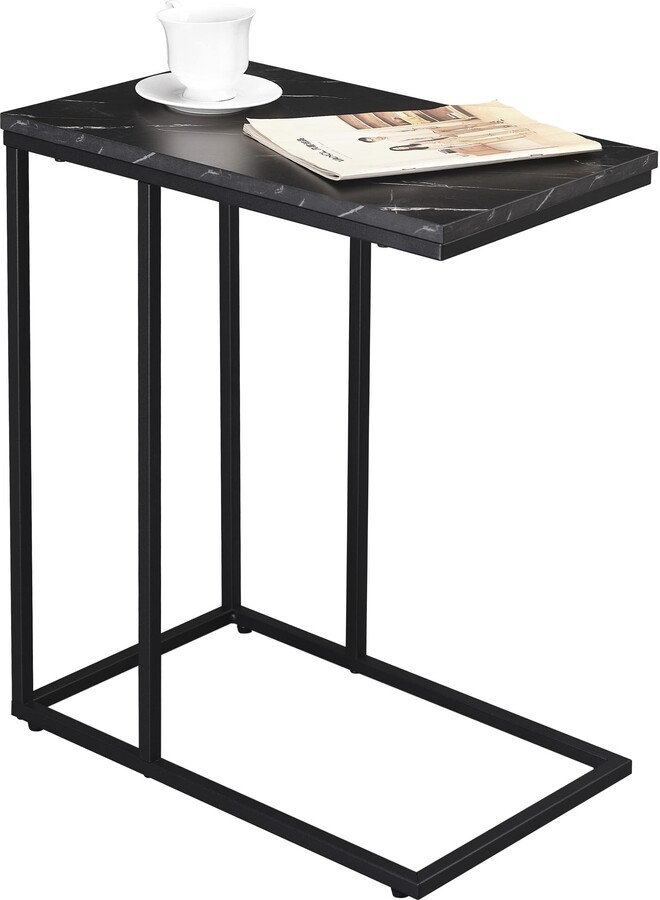 Howcool Side Table Faux Marble Narrow End Table for Sofa Couch & Living Room, TV Tray Table