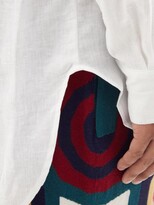 Thumbnail for your product : Charles Jeffrey Loverboy Oversized Throat-latch Linen Shirt - White