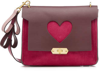 Anya Hindmarch Bathurst Heart Extra Small Suede Shoulder Bag with Leather