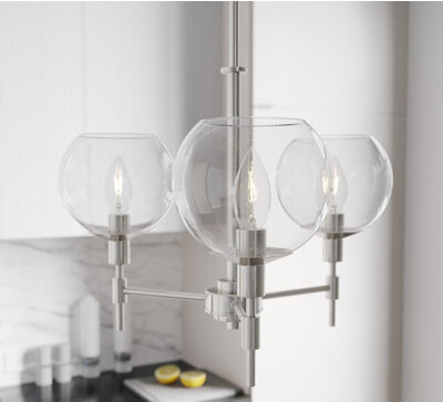 Three Posts Lomawai With Clear Glass 3 Light Chandelier Ceiling Light Fixture