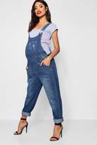 Thumbnail for your product : boohoo Maternity Mid Wash Dungaree