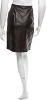 Thumbnail for your product : Oscar de la Renta Leather Knee-Length Skirt