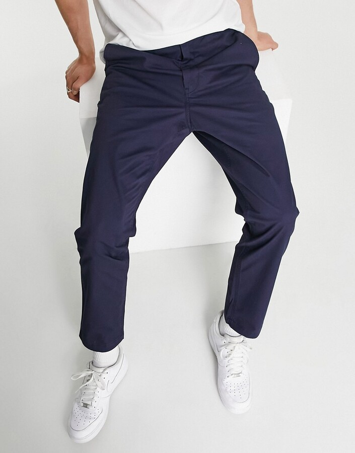 WSPLYSPJY Mens Straight Drawstring Slim Leisure Twill Plaid Flat-Front Chino Pants